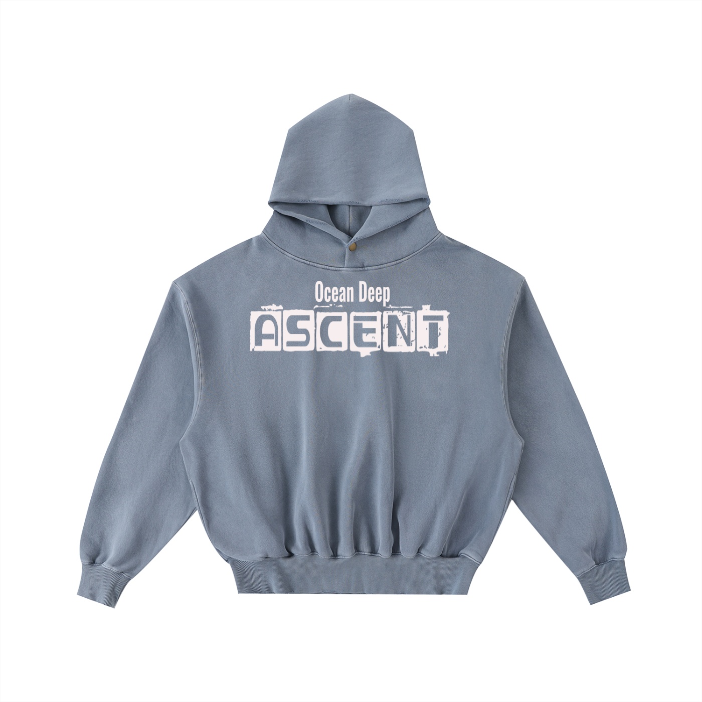 Frayed Enzyme Washed Fleece Hoodie