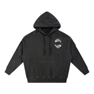Snow Washed Tape Raw Edge Hoodie