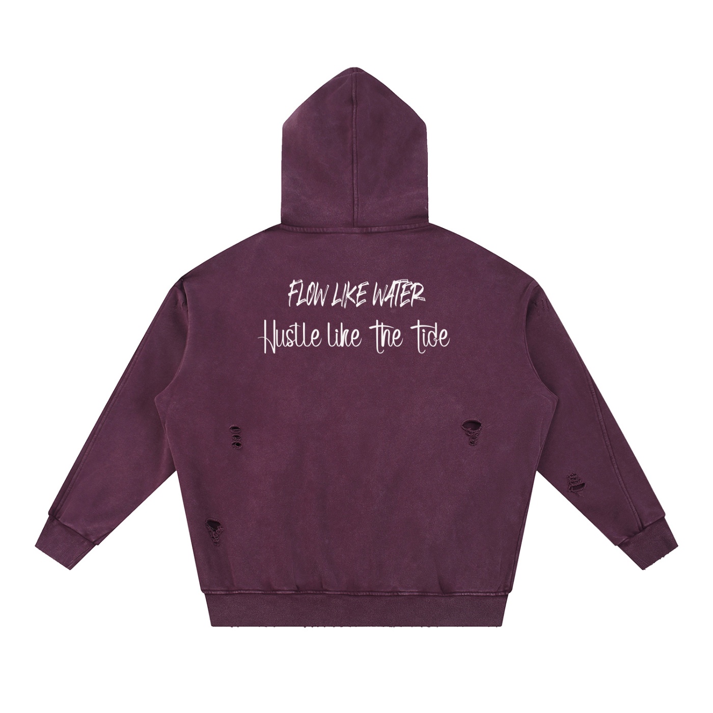 Snow Washed Distressed Panel Pocket Hoodie - Image 2