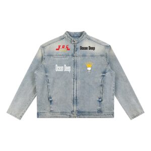 Vintage Wash Zip Denim Jacket