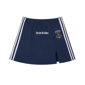 Contrast Side Stripe Slit Skirt