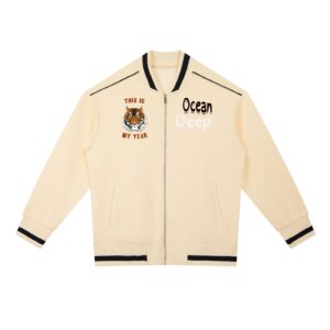 Contrast Piping Zip Bomber Jacket