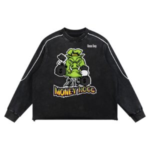 Mineral Wash Piping Raw Hem Sweatshirt