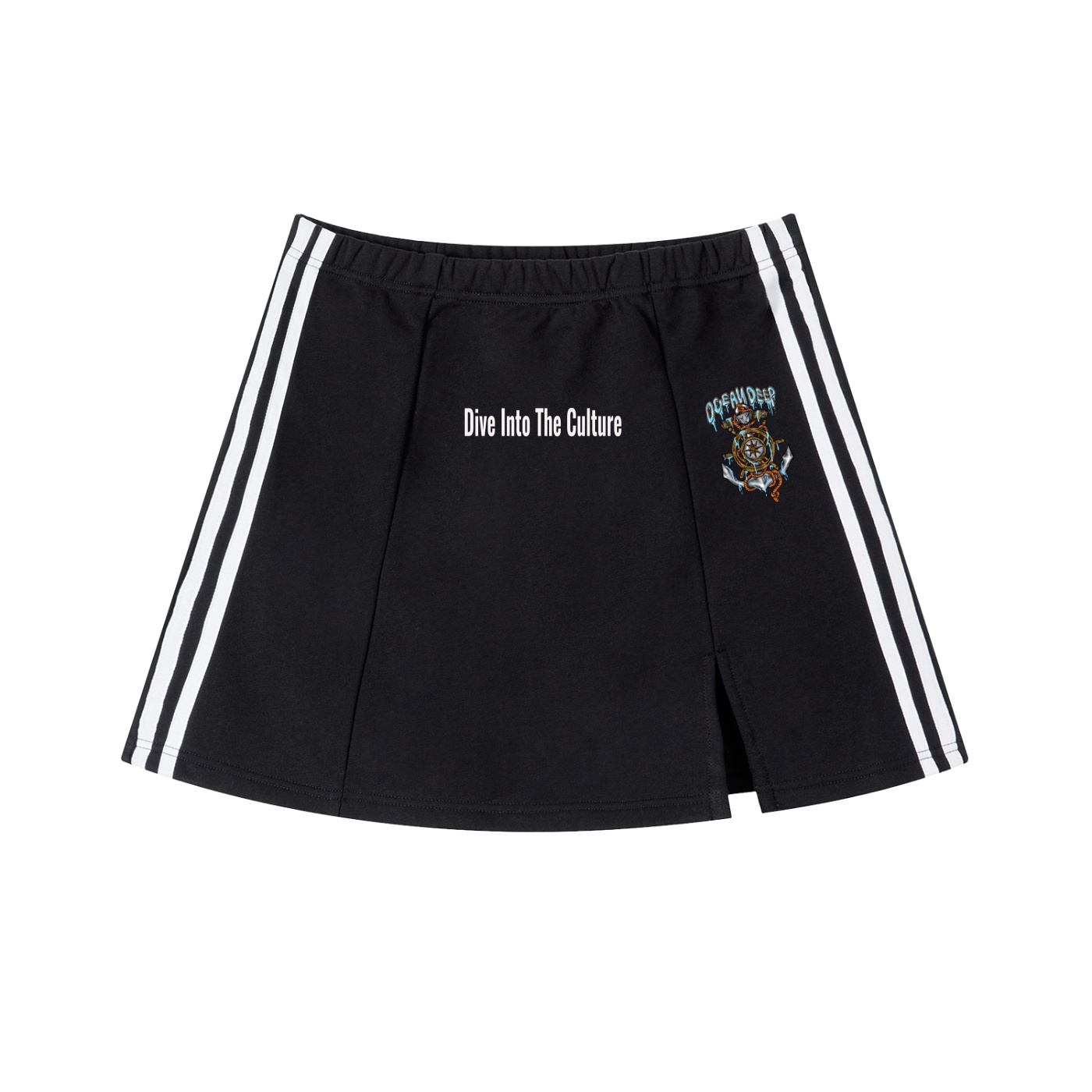 Contrast Side Stripe Slit Skirt - Image 3