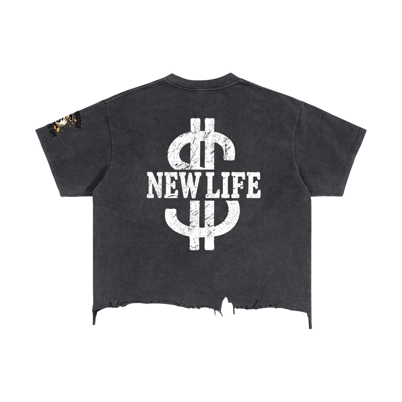 Vintage Wash Boxy Distressed Hem T-Shirt - Image 2