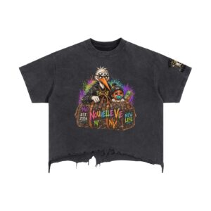 Vintage Wash Boxy Distressed Hem T-Shirt